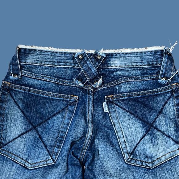 Paragan TM Button Fly Frayed Hi Waist Bootcut Jeans Size 29x32 #177 - Picture 5 of 7